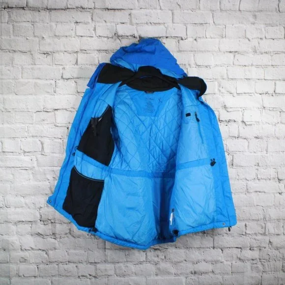 LL Bean Blue Jay Nylon Rugged Ridge Waterproof Breathable Hooded Parka L - Picture 4 of 10